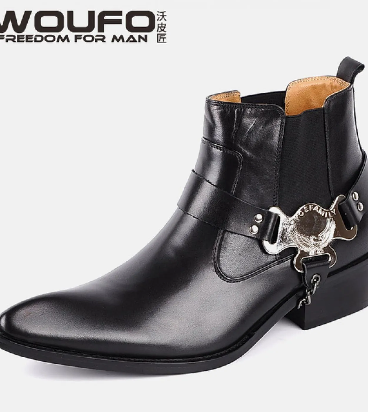 2022 Stivaletti da uomo Scarpe da cowboy classiche Nuovo stile Trendy Catena in metallo Designer Vera pelle Uomo con punta a pun