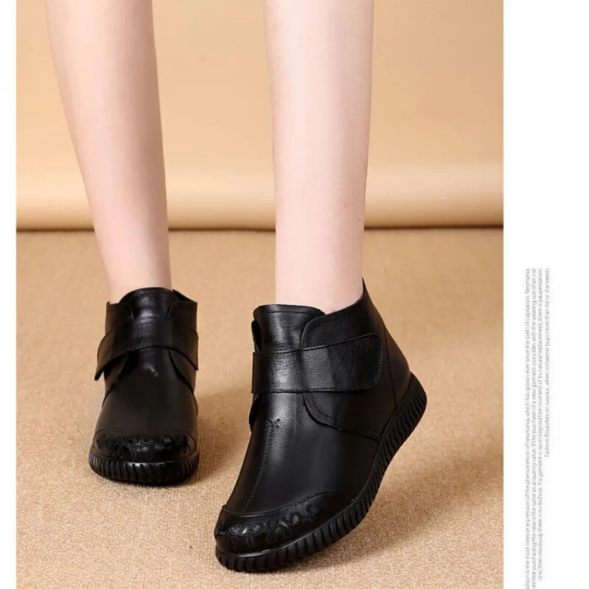2023 stivaletti in vera pelle da donna nuovi scarpe con fondo spesso in peluche scarpe calde invernali calzature alla moda di gr