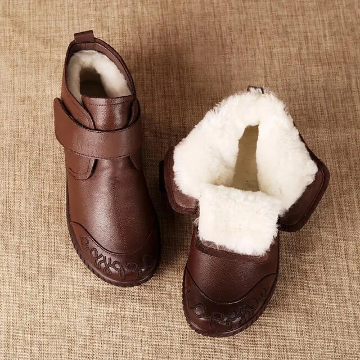 2023 stivaletti in vera pelle da donna nuovi scarpe con fondo spesso in peluche scarpe calde invernali calzature alla moda di gr