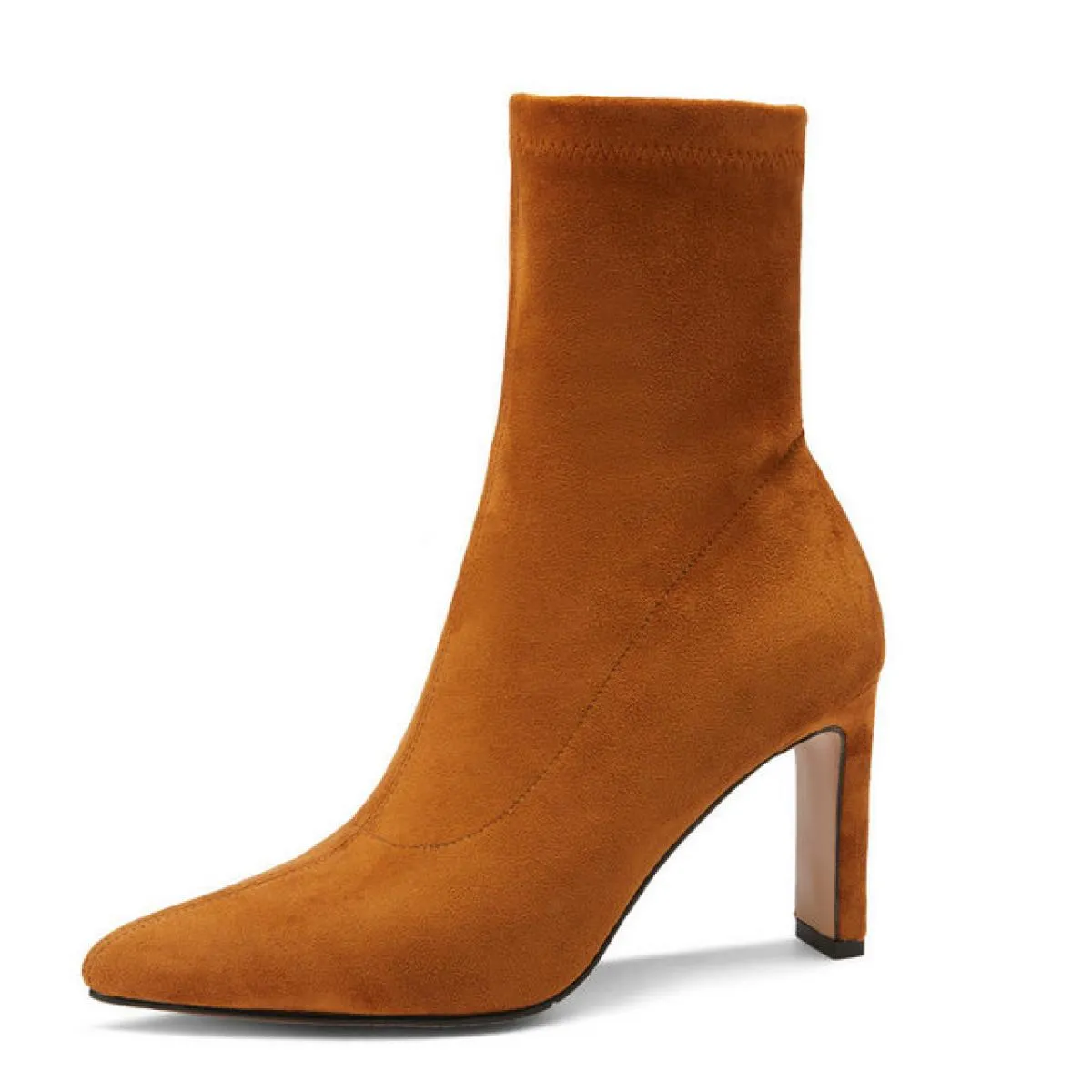 2024 nuovo tacco alto punta a punta stivaletti da donna ufficio moda donna scarpe in vera pelle donna inverno taglia 34 42
