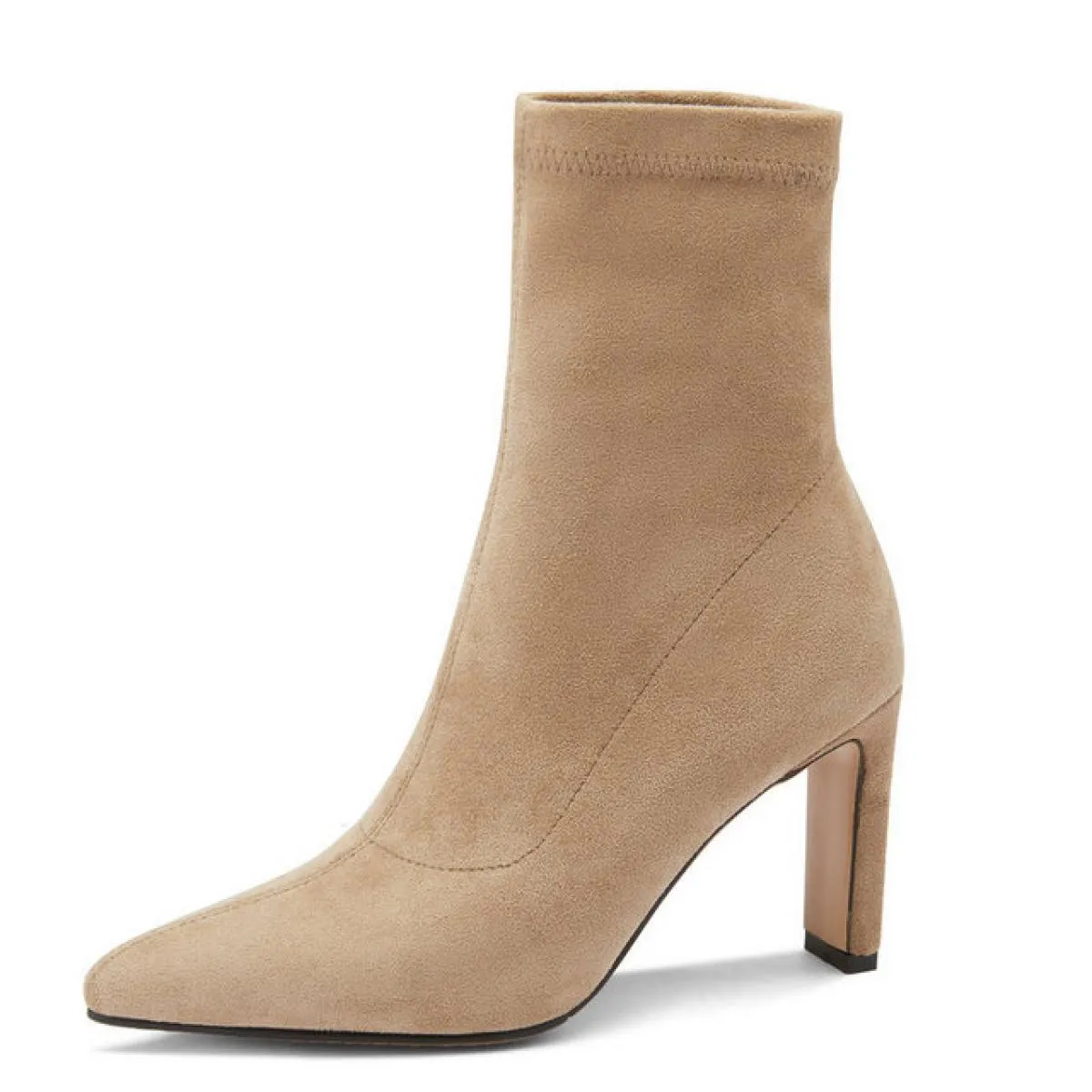 2024 nuovo tacco alto punta a punta stivaletti da donna ufficio moda donna scarpe in vera pelle donna inverno taglia 34 42