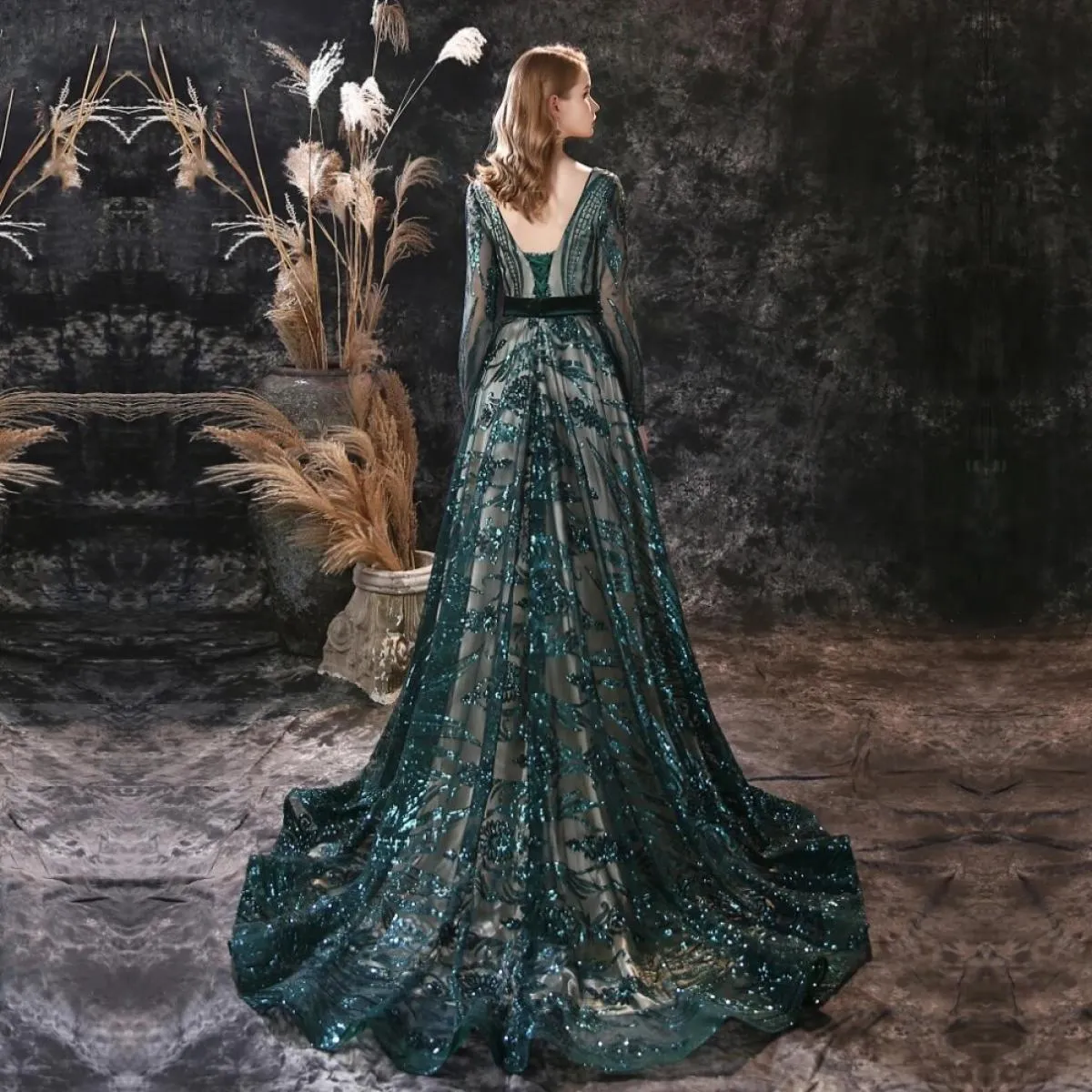 Abito da sera musulmano a maniche lunghe Abito da sera lungo elegante da sera Lungo