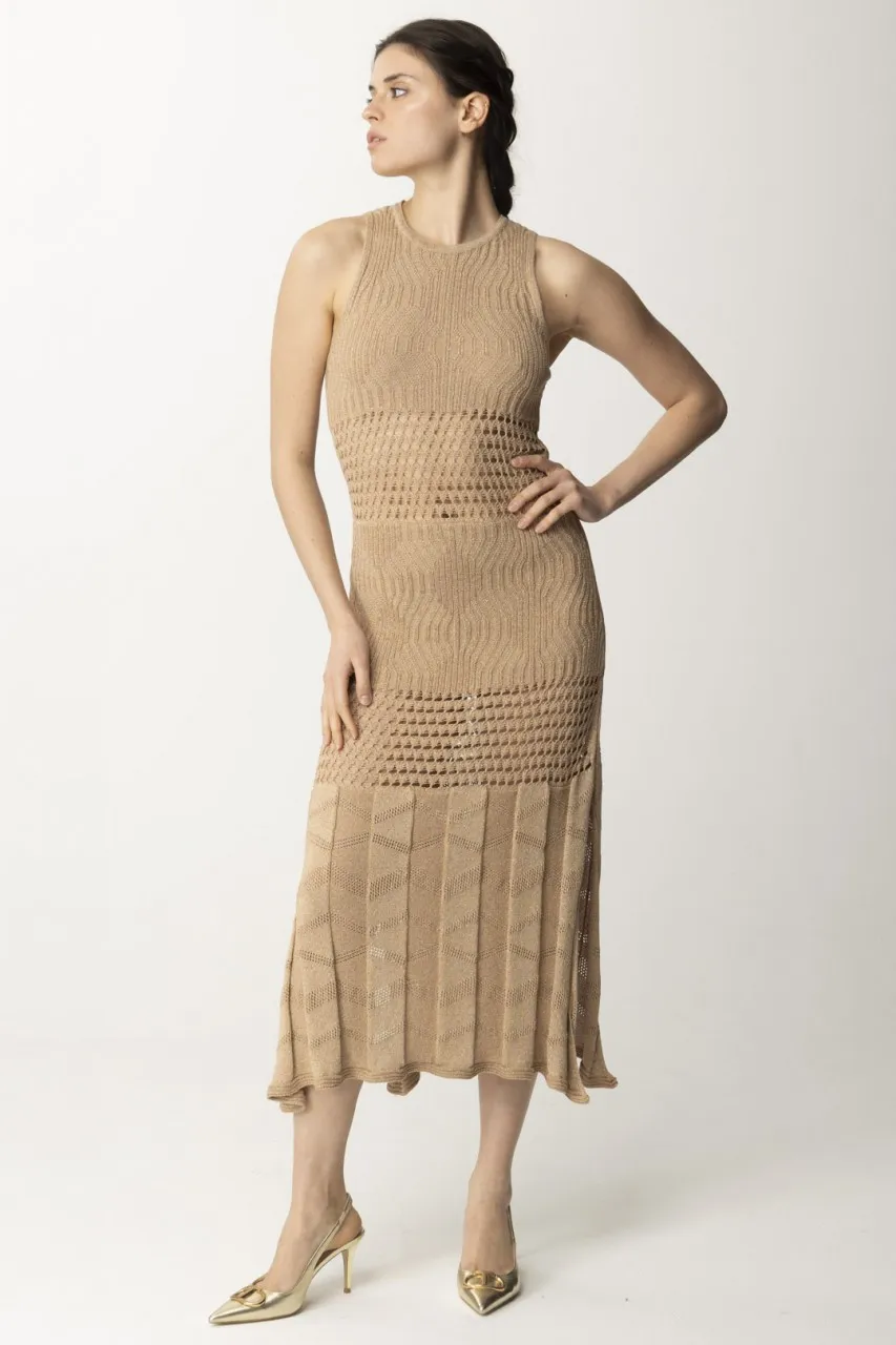 Abito lungo con inserti crochet SABBIA