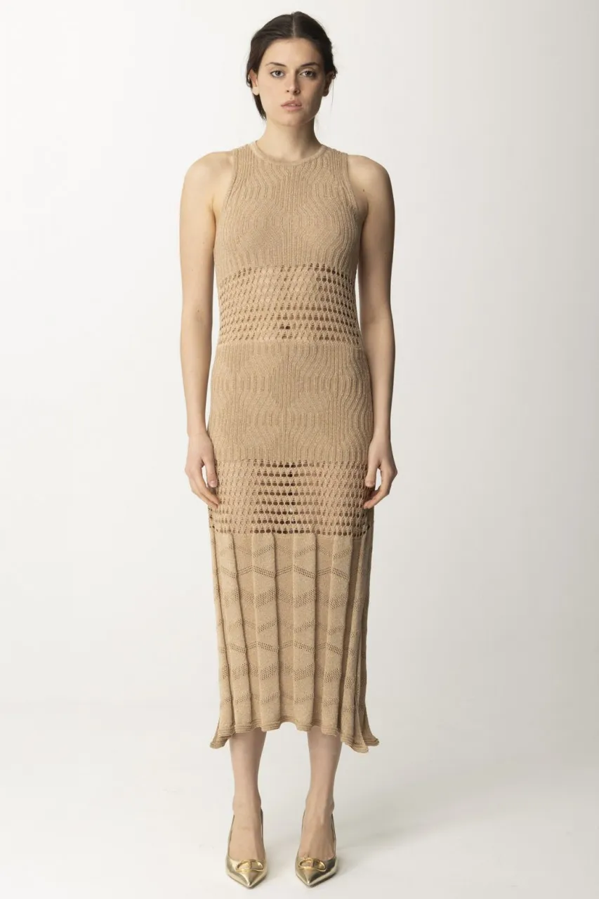 Abito lungo con inserti crochet SABBIA