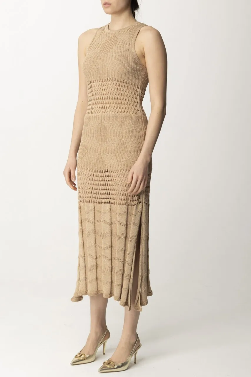 Abito lungo con inserti crochet SABBIA