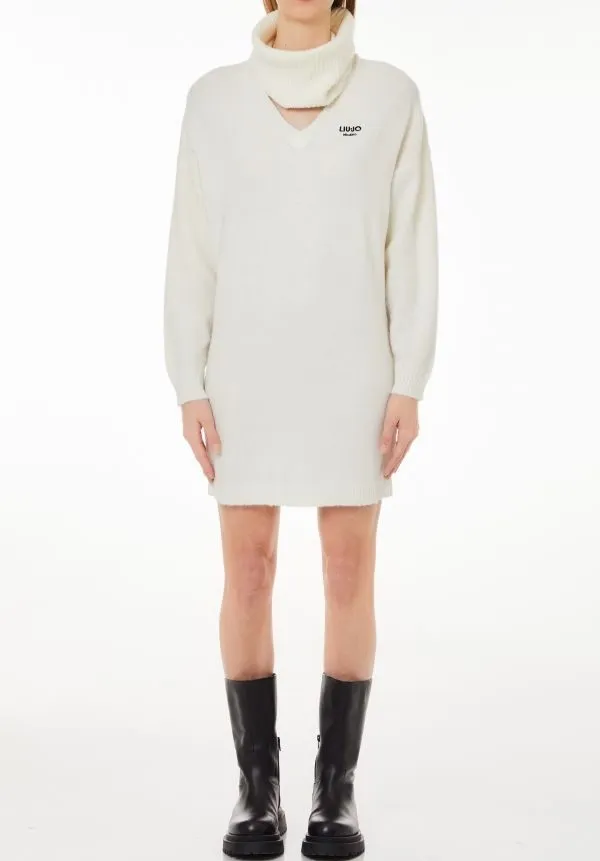 Abito Maglia Misto Lana Nero e Bianco Liu Jo