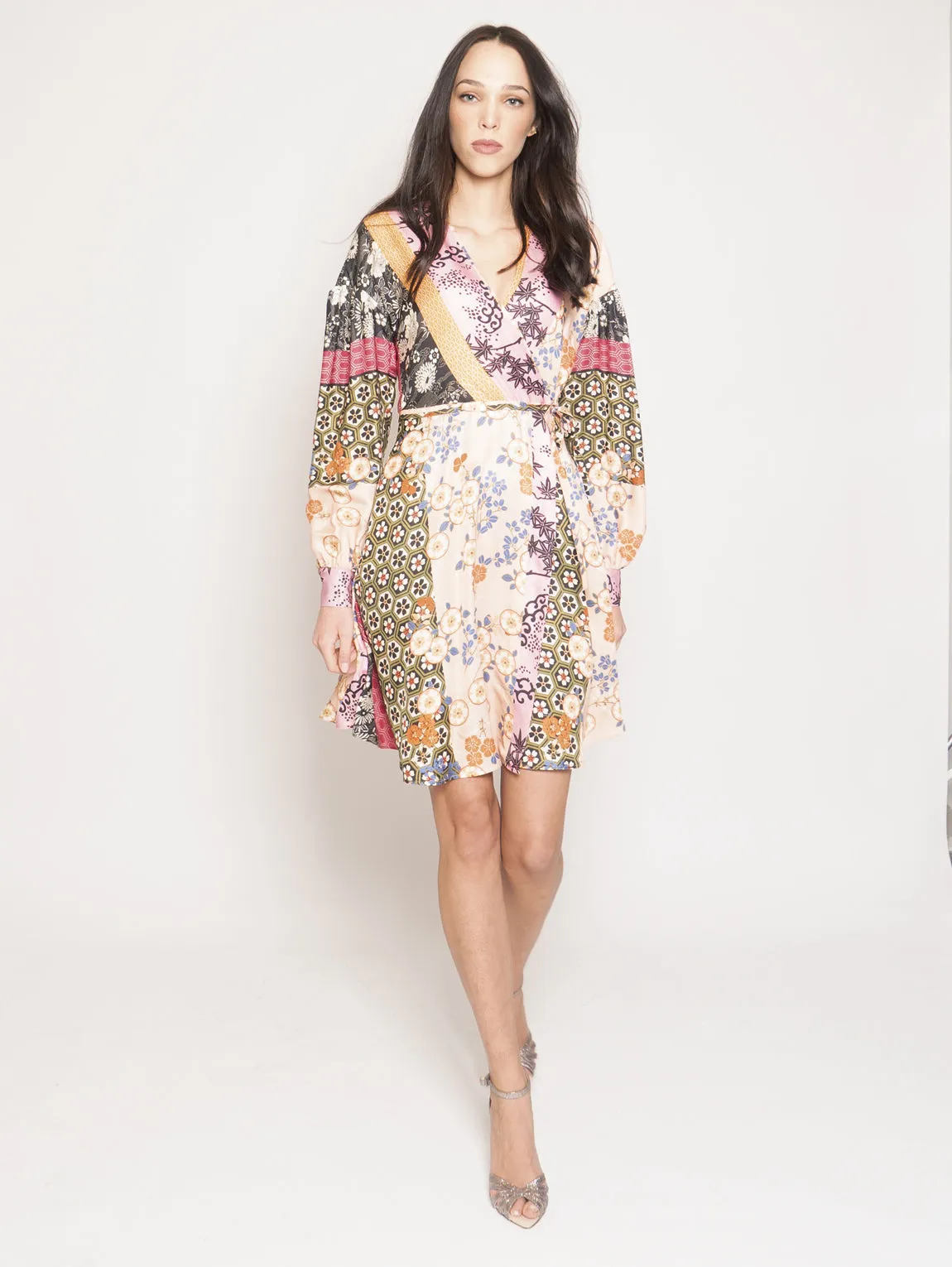 Abito Stampa Patchwork Draghetta Multicolor