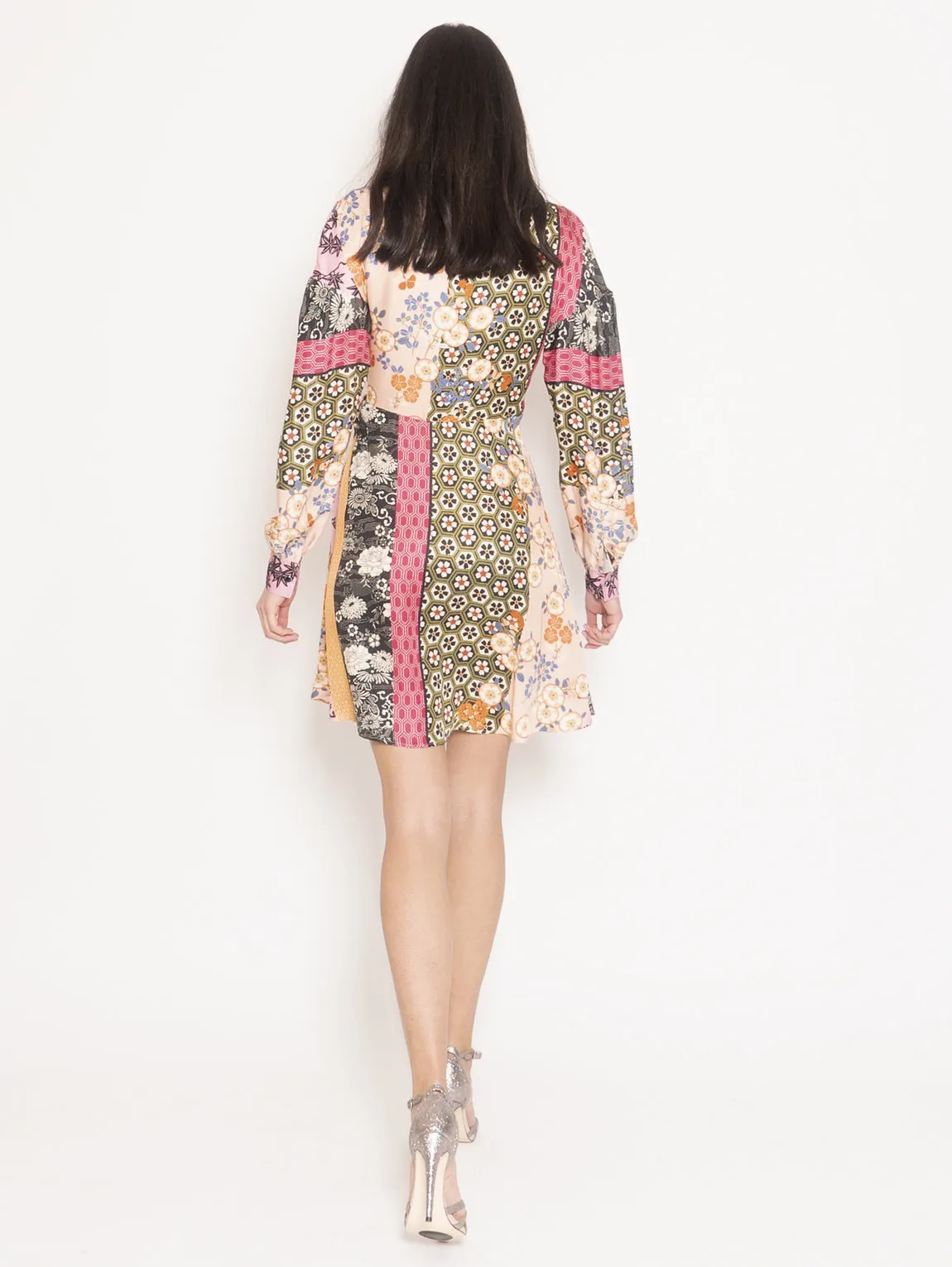 Abito Stampa Patchwork Draghetta Multicolor