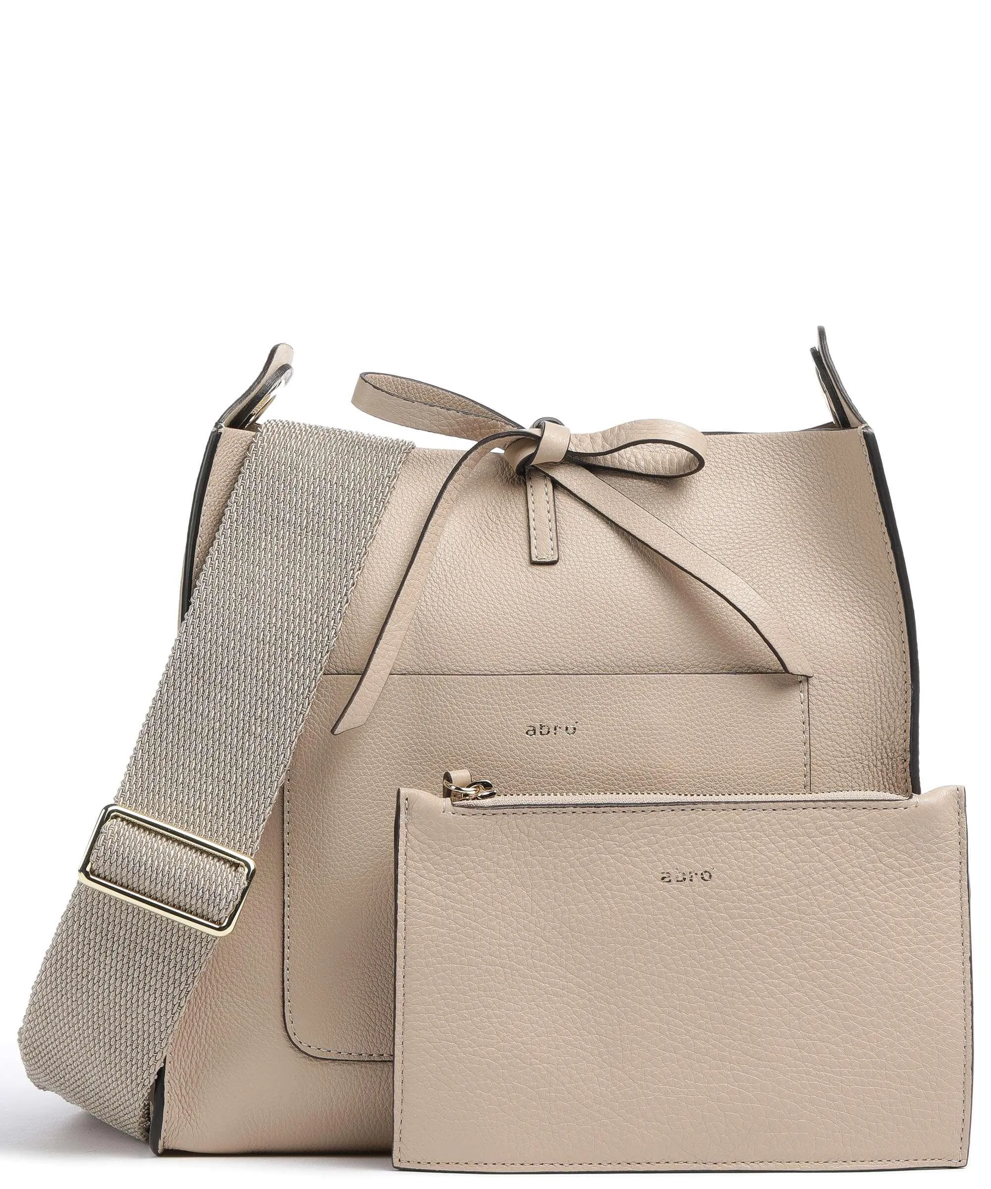  Abro Dalia Raquel Borsa a tracolla pelle granulata beige  