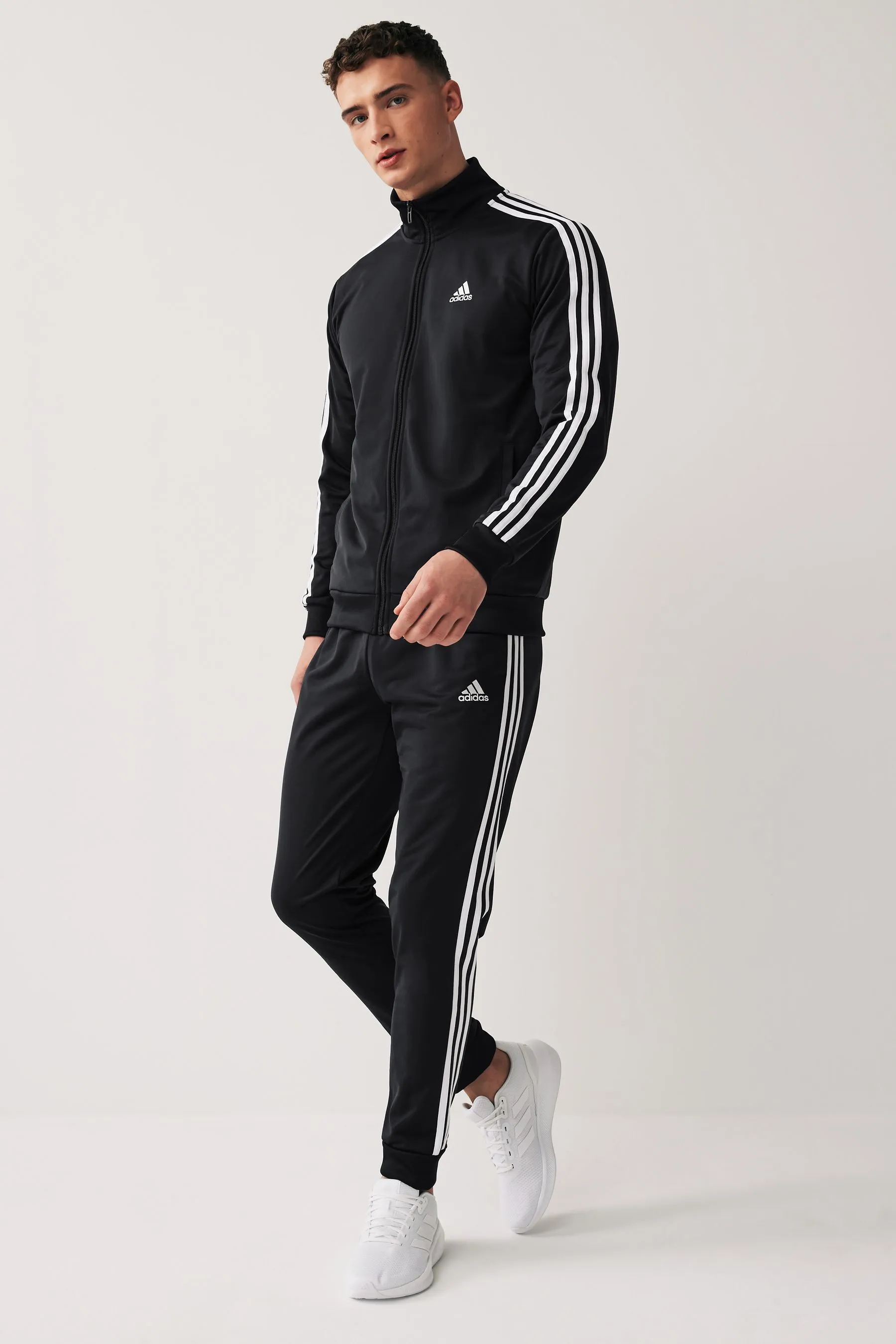 adidas - Tuta in tricot basic con 3 strisce