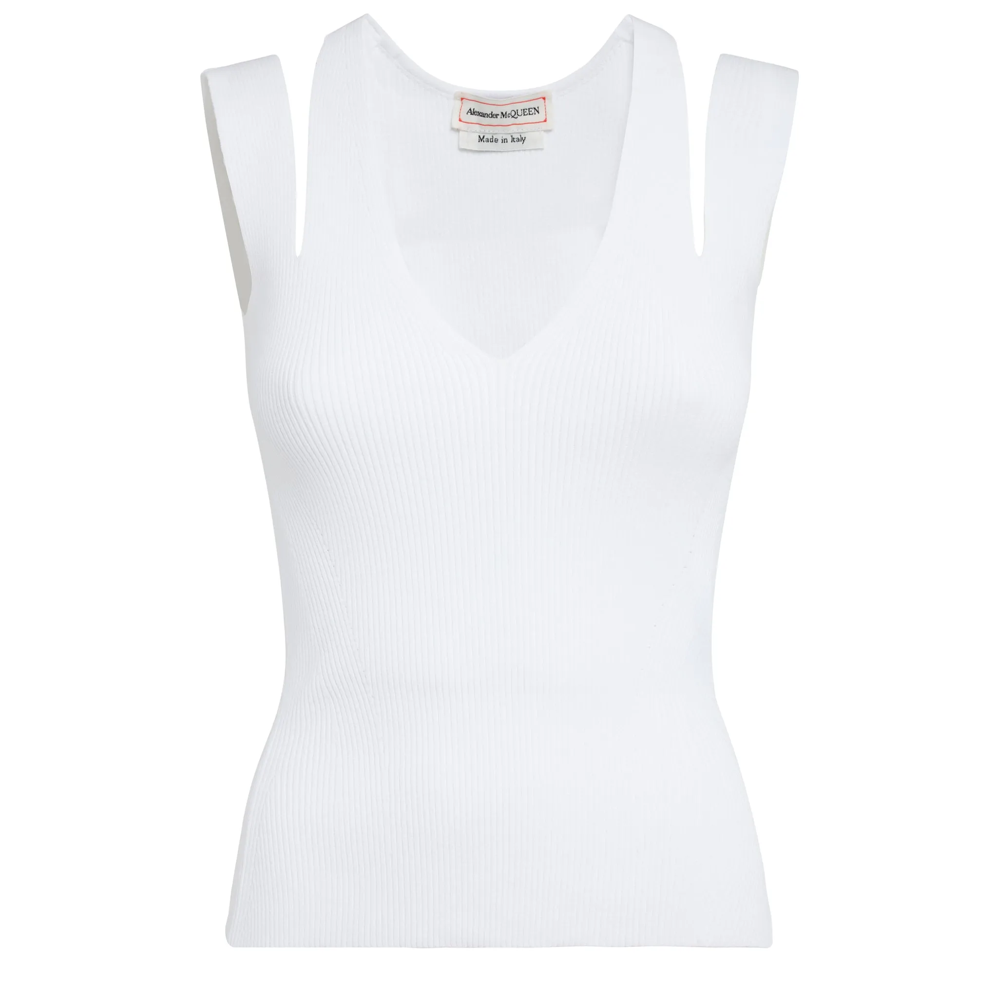 ALEXANDER MCQUEEN  Top in maglia bianco