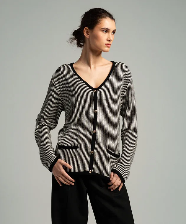 Anine Bing Cardigan DAVE a righe nere A090316073