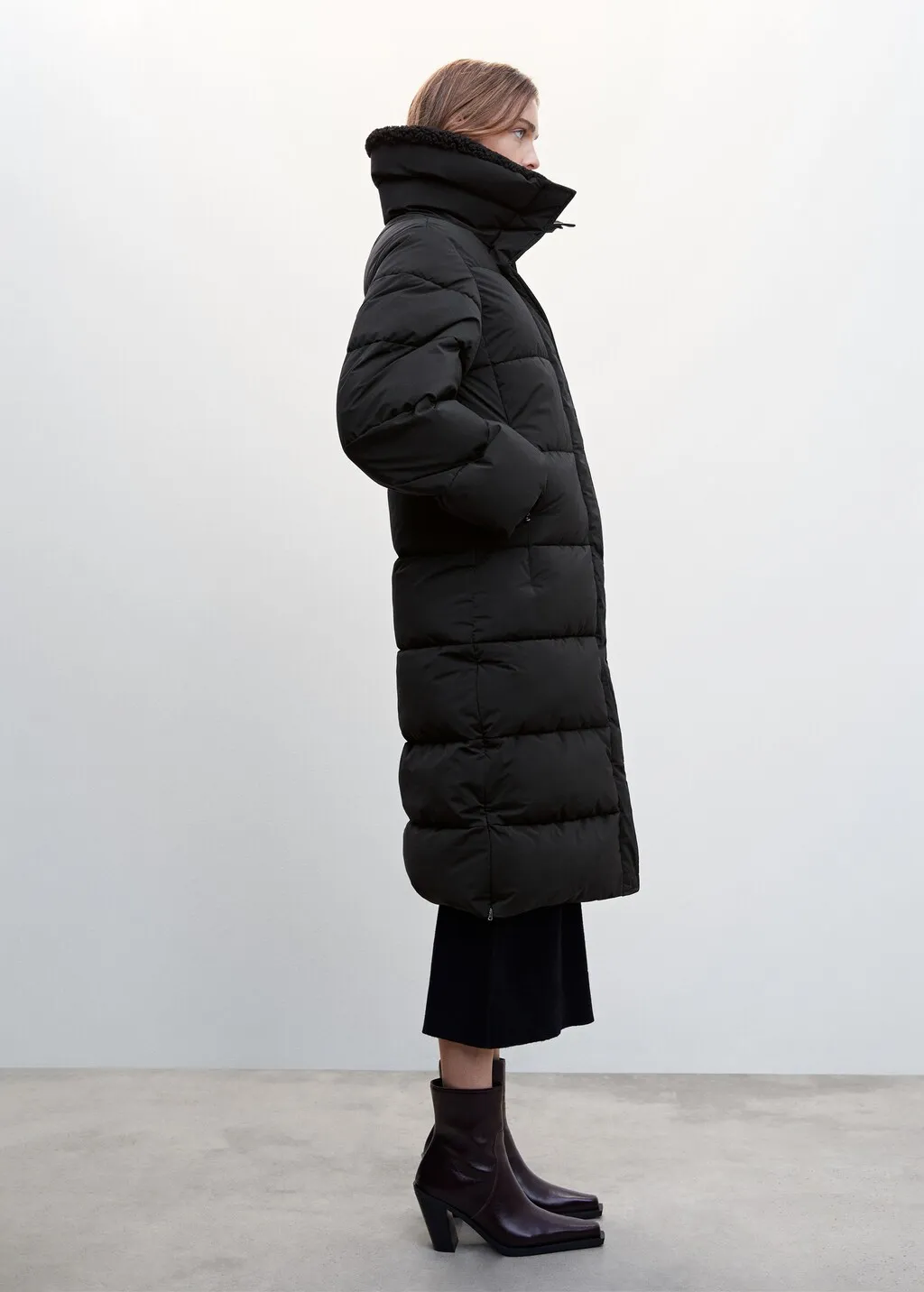 Anorak trapuntato pelliccia di pecora