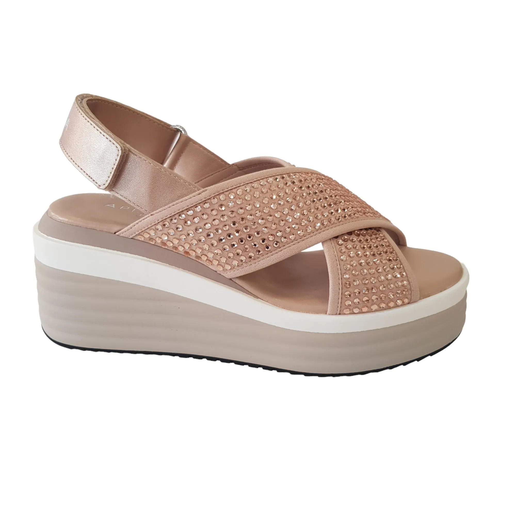 Apepazza Sandalo Zeppa Donna Pelle nude Rif.716