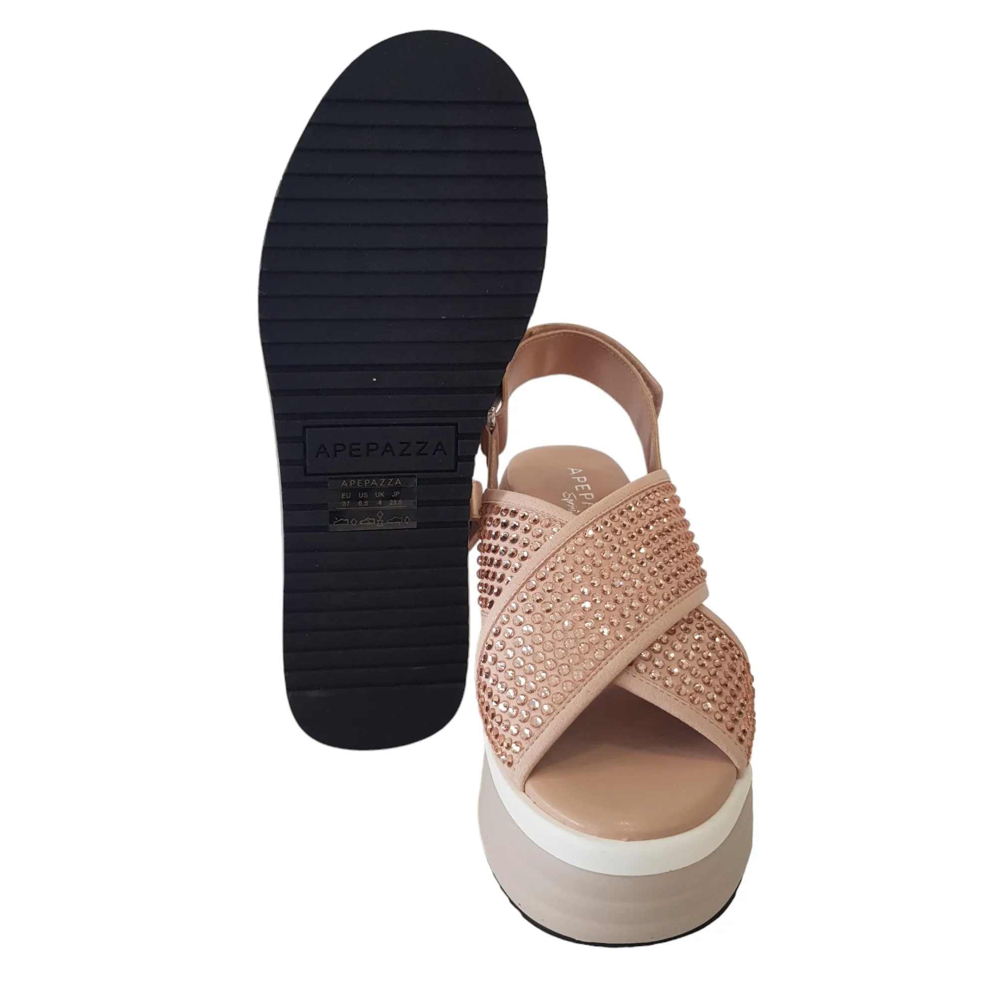 Apepazza Sandalo Zeppa Donna Pelle nude Rif.716