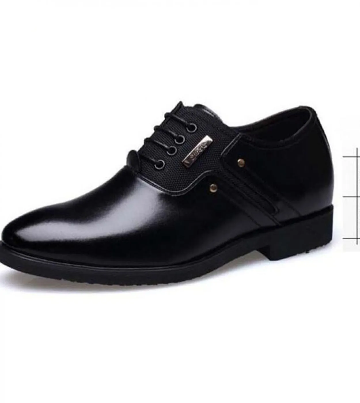 Aumenta 6 Cm Scarpe eleganti da lavoro da uomo Tacco invisibile Punta a punta Maschile Casual Pelle Oxford Decorazione in metall