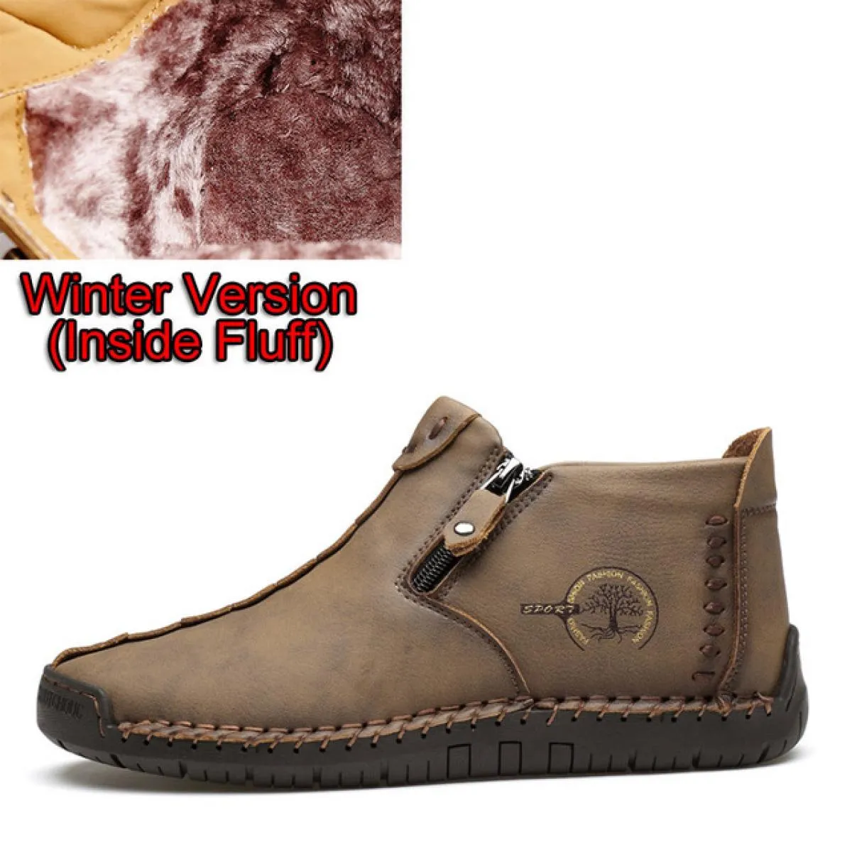 Big Size 3848 Stivali da uomo moda con pelliccia Stivaletti fatti a mano caldi invernali Vendita calda Scarpe da neve Scarpe da