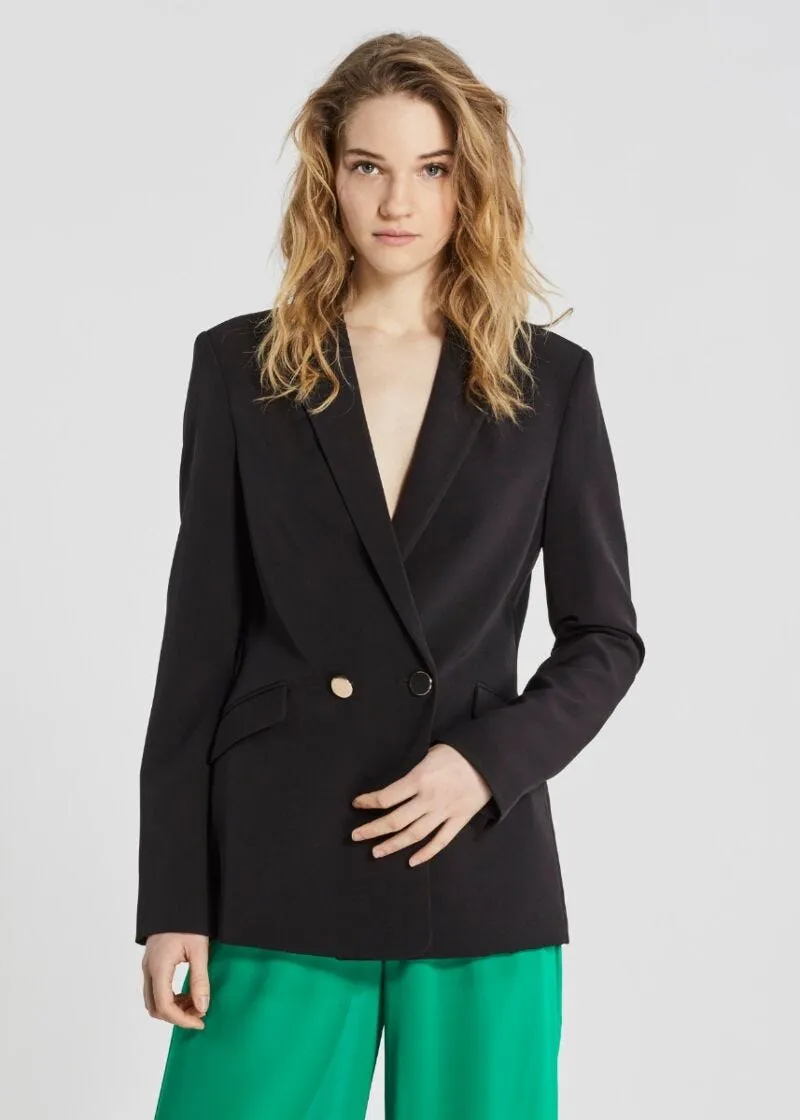 Blazer doppiopetto con bottoni gold