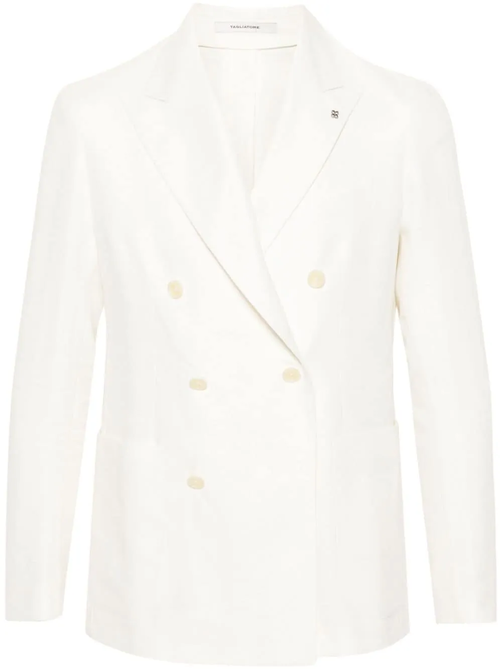 Blazer doppiopetto con finitura strutturata in bianco di Tagliatore - uomo