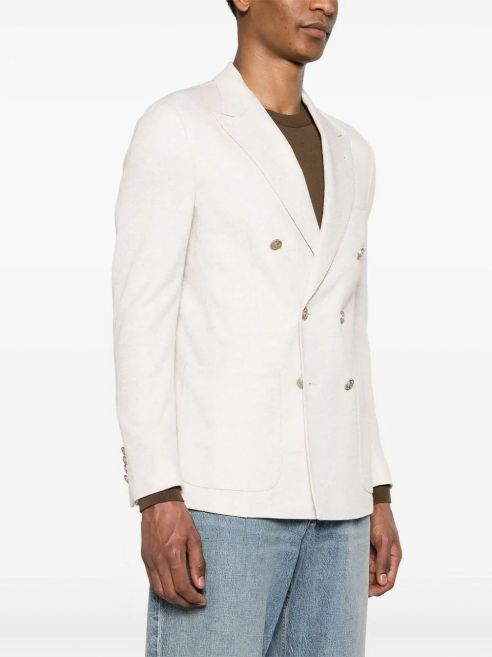 Blazer doppiopetto in beige - uomo