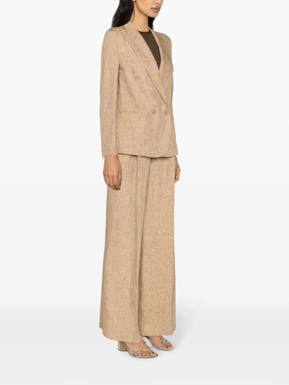 Blazer doppiopetto in oro rosa - donna