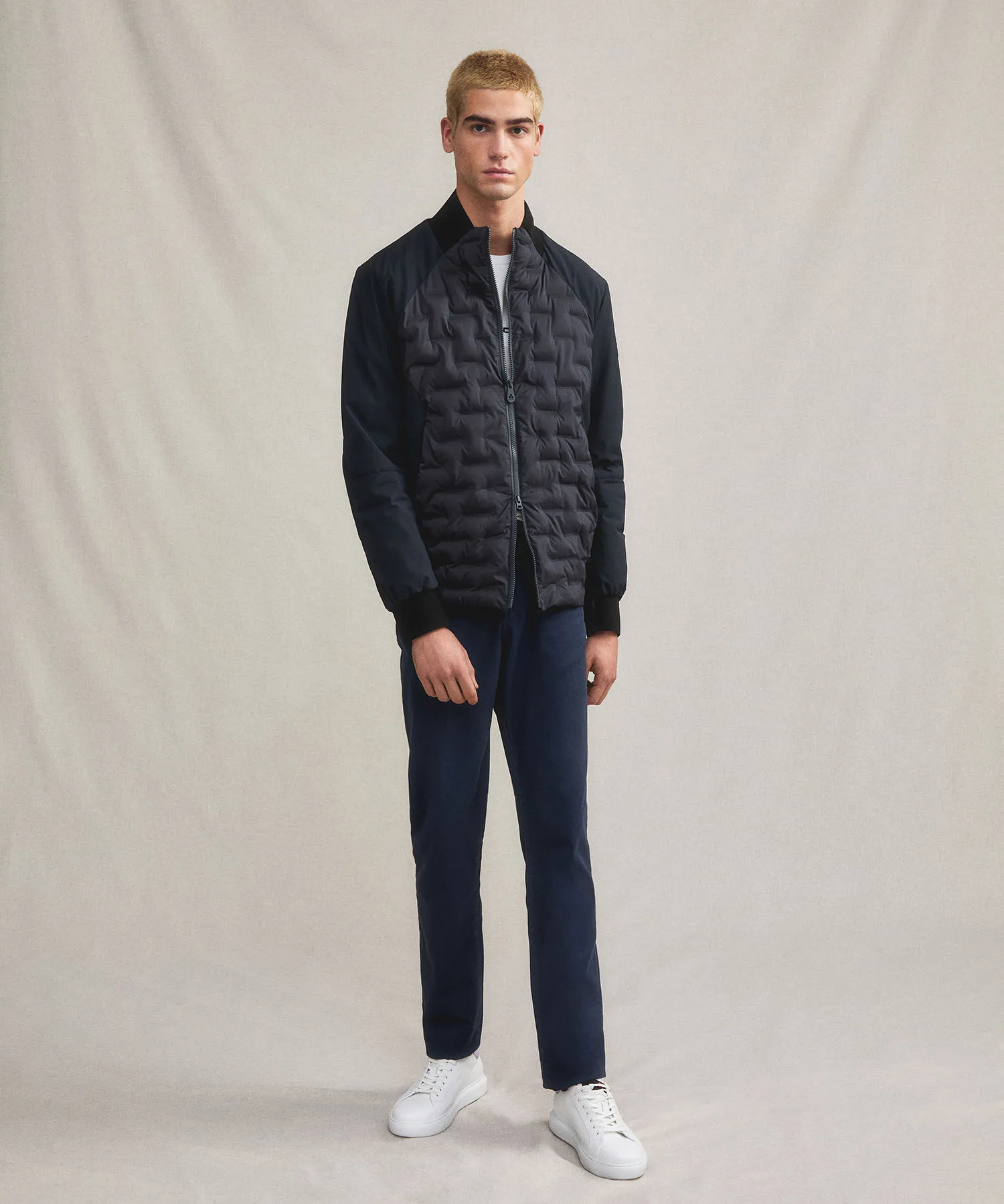 Bomber stretch con imbottitura jaquard