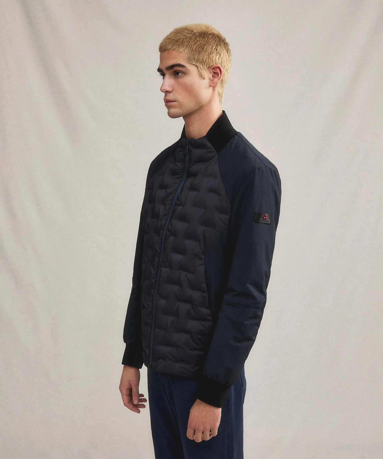 Bomber stretch con imbottitura jaquard