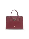 Borsa a mano Cuoieria Fiorentina BELLA MEDIUM TOTE BAG CON ACCESSORIO METALLO in saffiano bordeaux