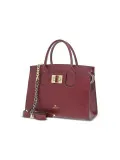 Borsa a mano Cuoieria Fiorentina BELLA MEDIUM TOTE BAG CON ACCESSORIO METALLO in saffiano bordeaux