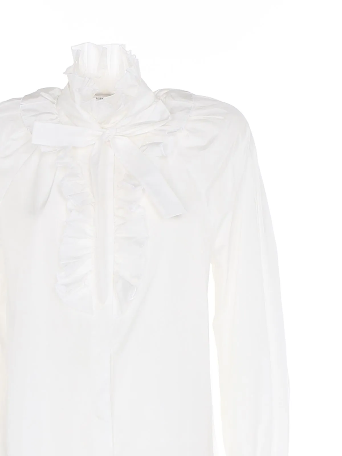 CAMICIA BIANCA IN TAFFETA' CON RUCHE