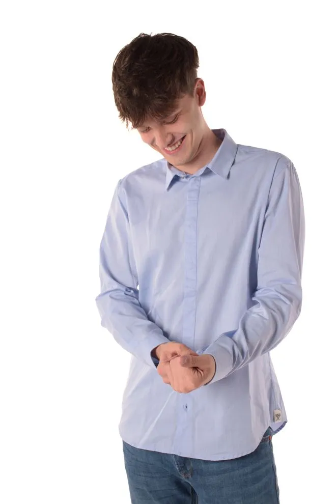 camicia uomo celeste