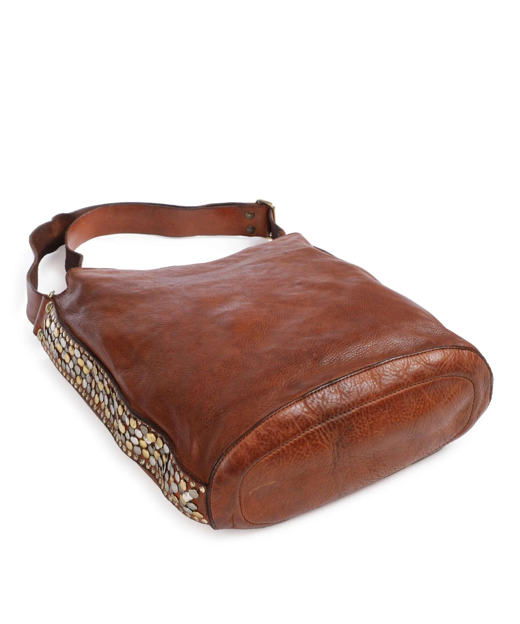  Campomaggi Borsa hobo pelle di vacchetta finemente grana cognac  
