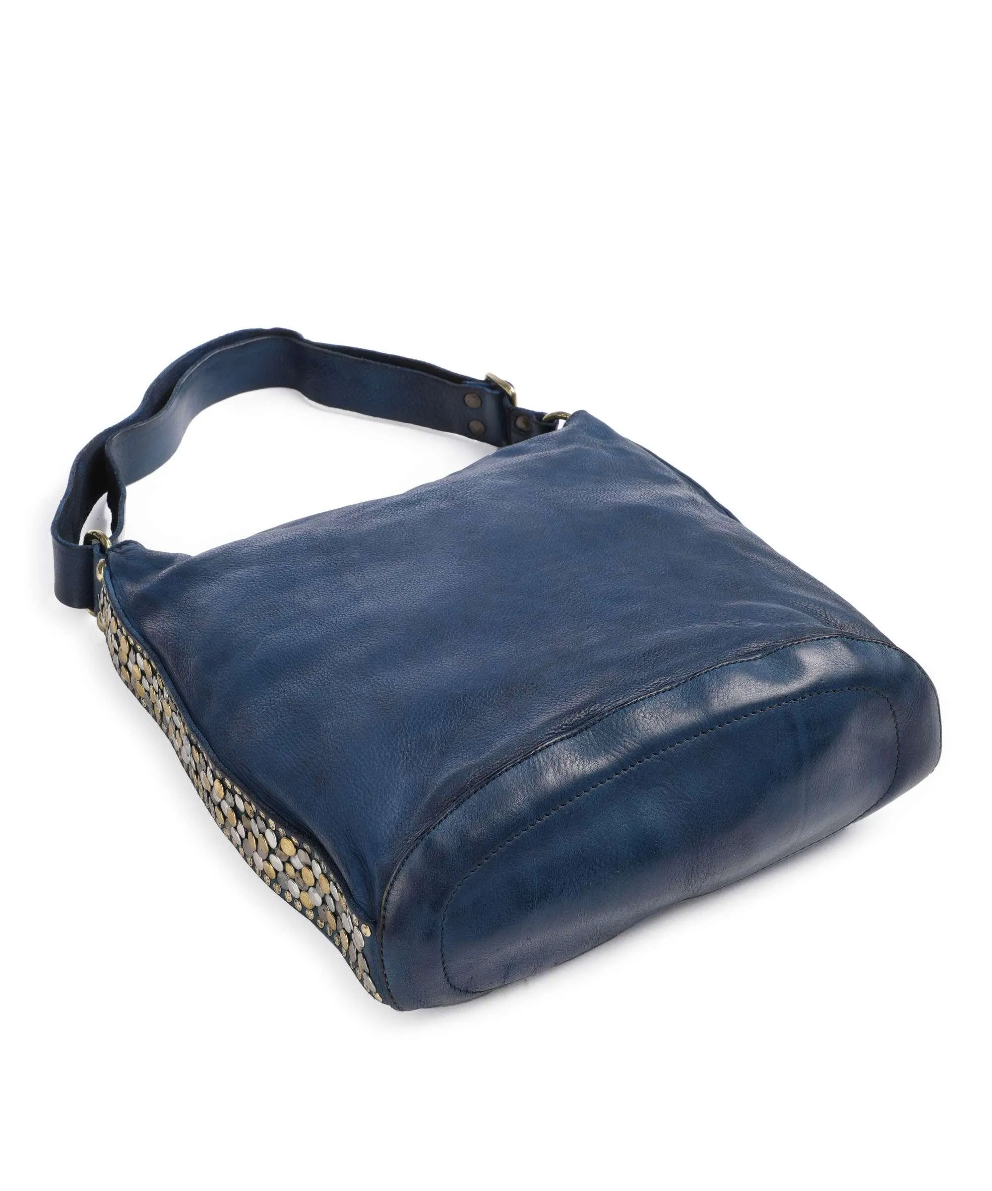  Campomaggi Borsa hobo pelle di vacchetta finemente grana petrol  