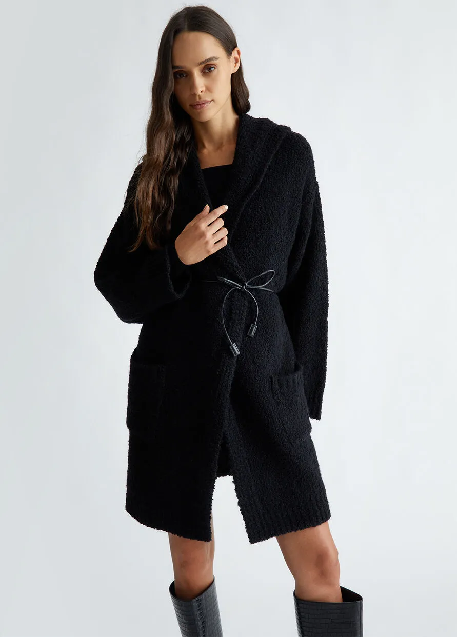Cappotto Maglia Misto Lana Nero e Bianco Liu Jo