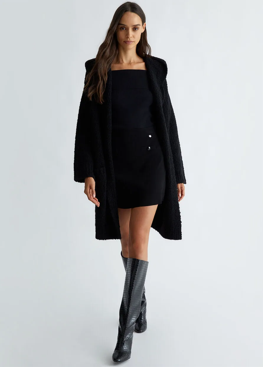 Cappotto Maglia Misto Lana Nero e Bianco Liu Jo