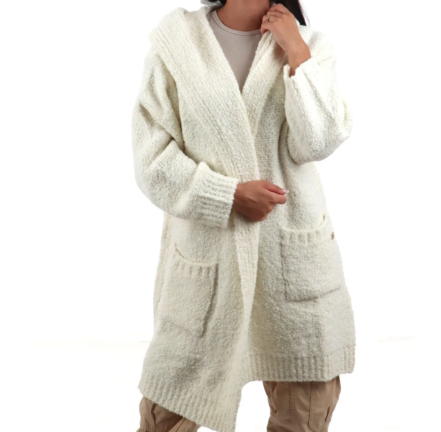 Cappotto Maglia Misto Lana Nero e Bianco Liu Jo
