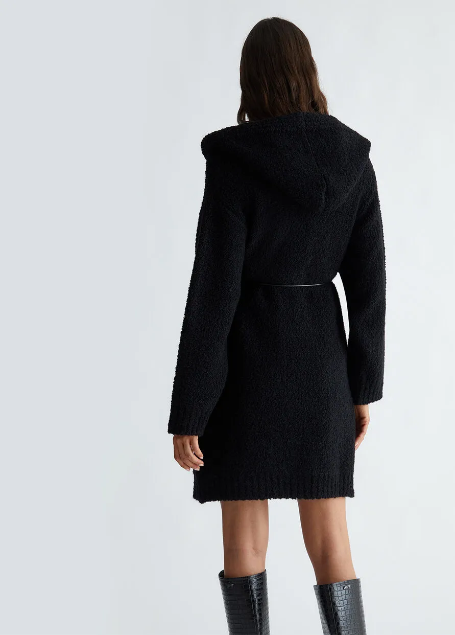 Cappotto Maglia Misto Lana Nero e Bianco Liu Jo