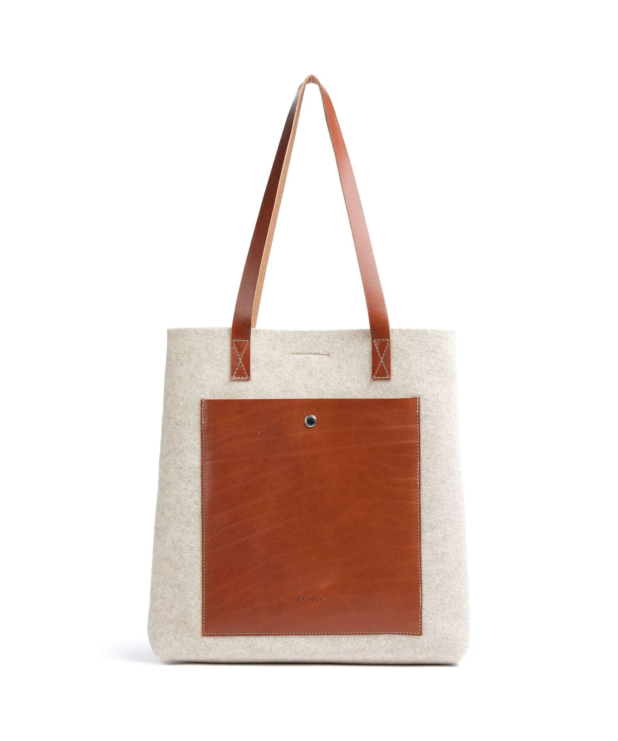  Castelijn & Beerens Babette Borsa shopper infeltrimento, pelle a grana fine beige/marrone  