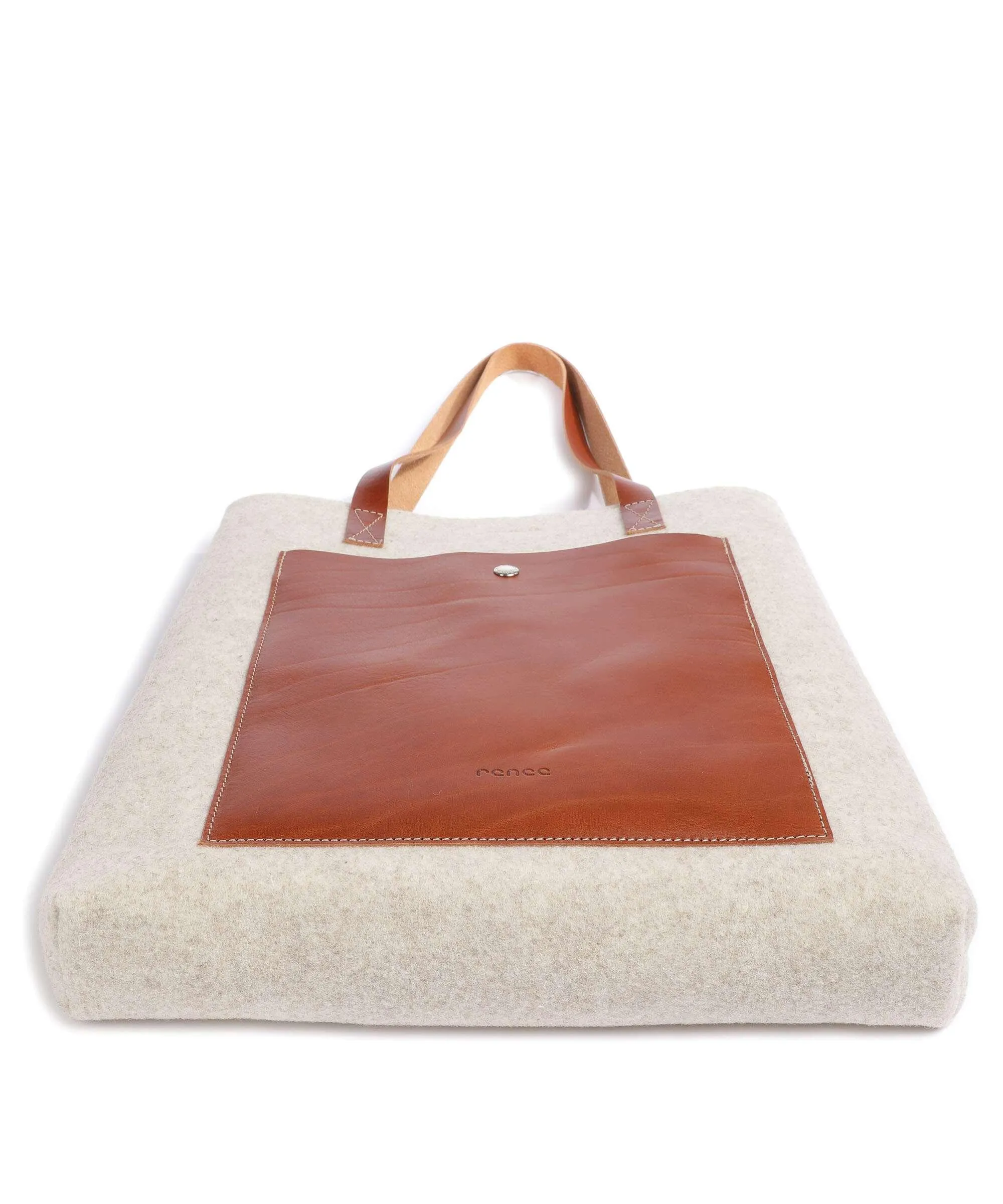  Castelijn & Beerens Babette Borsa shopper infeltrimento, pelle a grana fine beige/marrone  