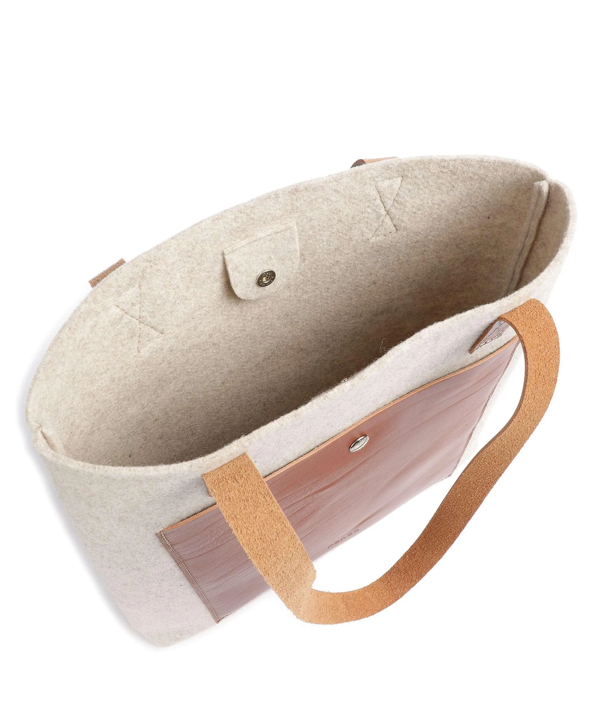  Castelijn & Beerens Babette Borsa shopper infeltrimento, pelle a grana fine beige/marrone  