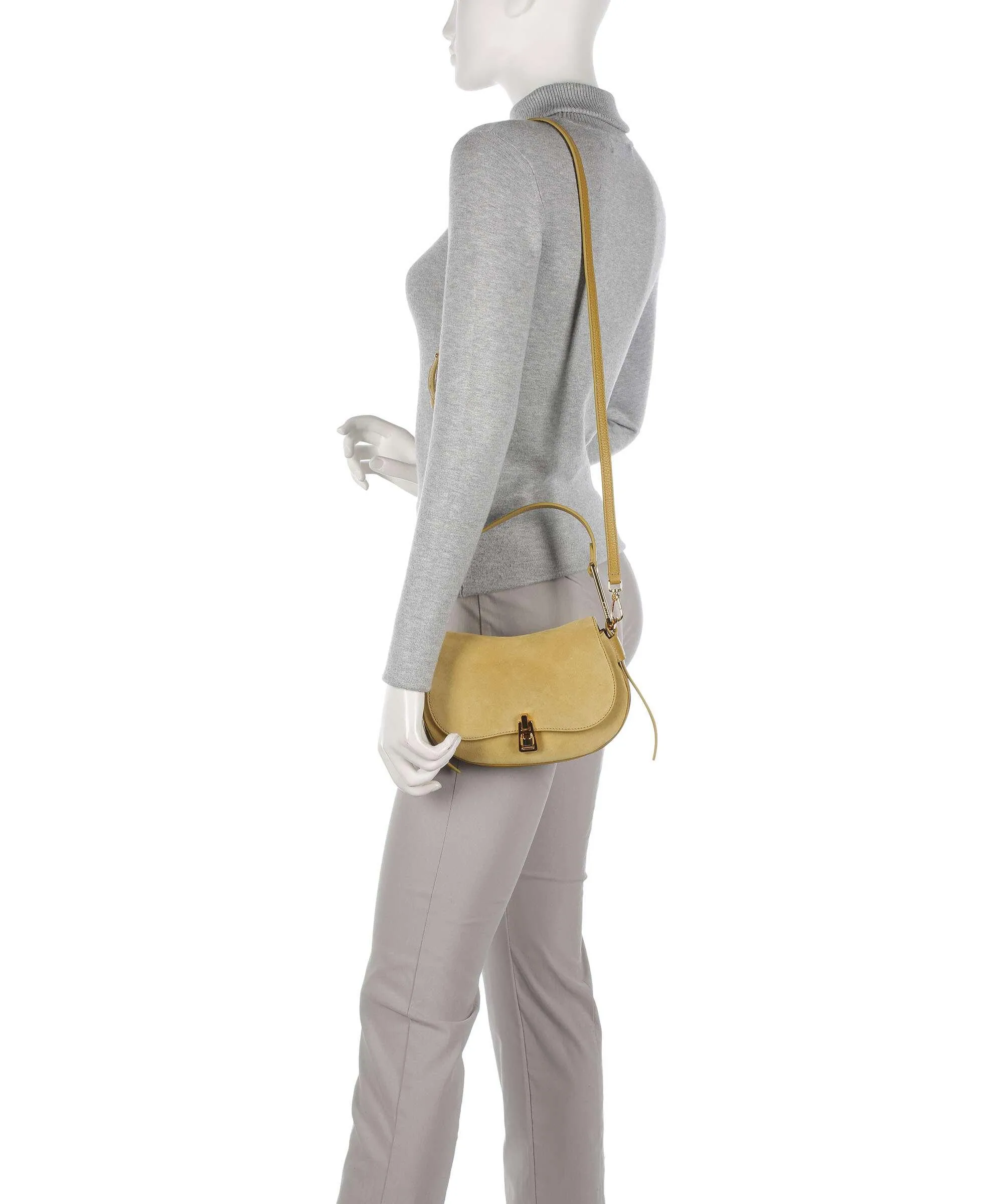  Coccinelle Magie Suede Borsa a spalla pelle bovina ruvida, pelle di vacchetta grana ocra  