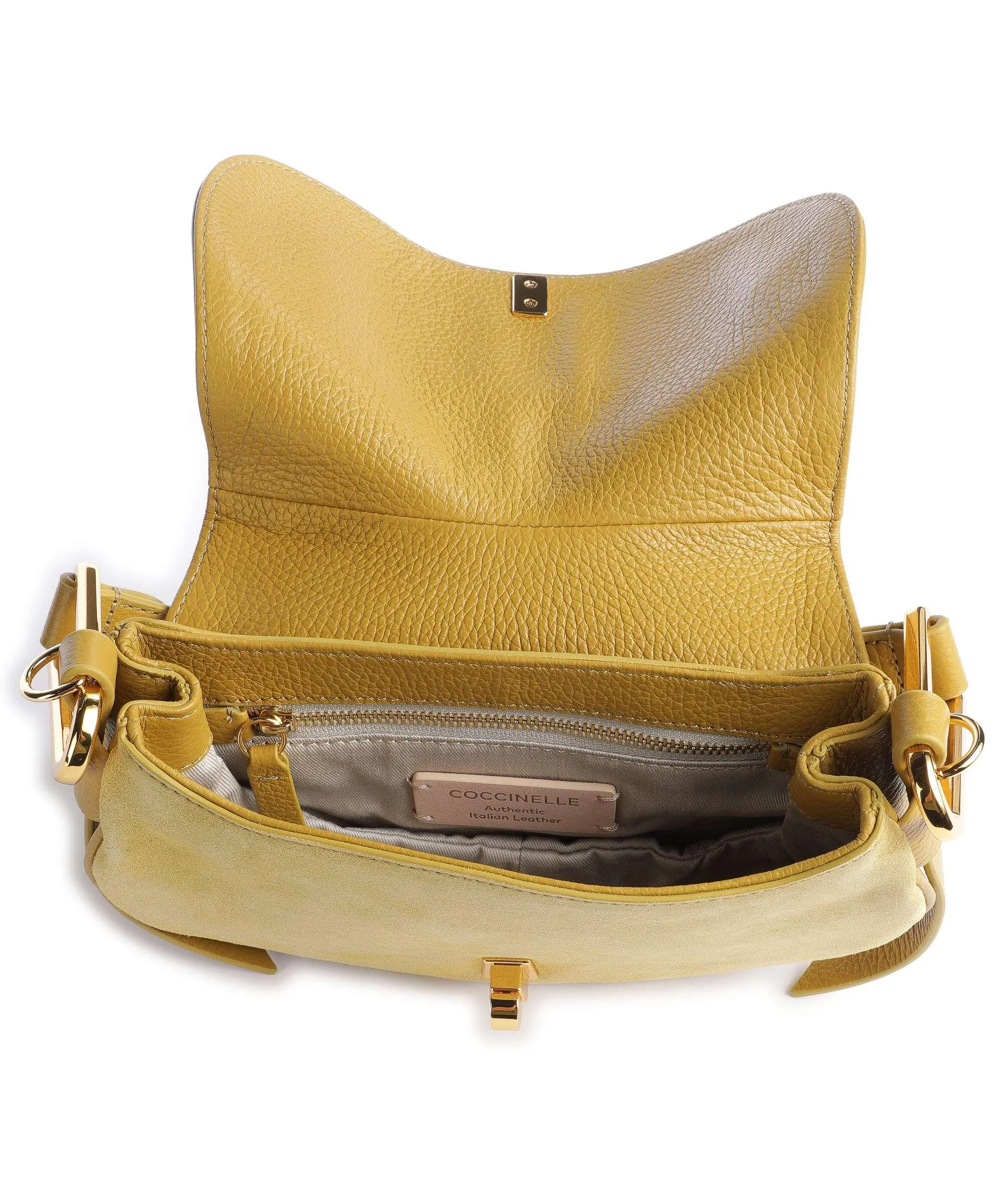  Coccinelle Magie Suede Borsa a spalla pelle bovina ruvida, pelle di vacchetta grana ocra  