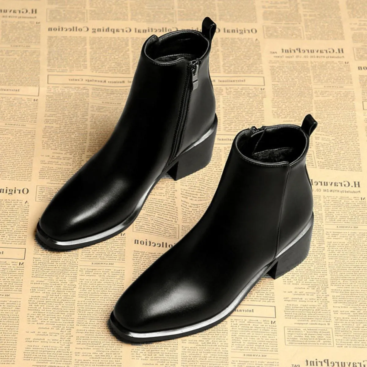Donne Casual Business Party Abito formale Stivali con tacco alto Scarpe in pelle di mucca nera Stivaletti con punta a punta Zapa