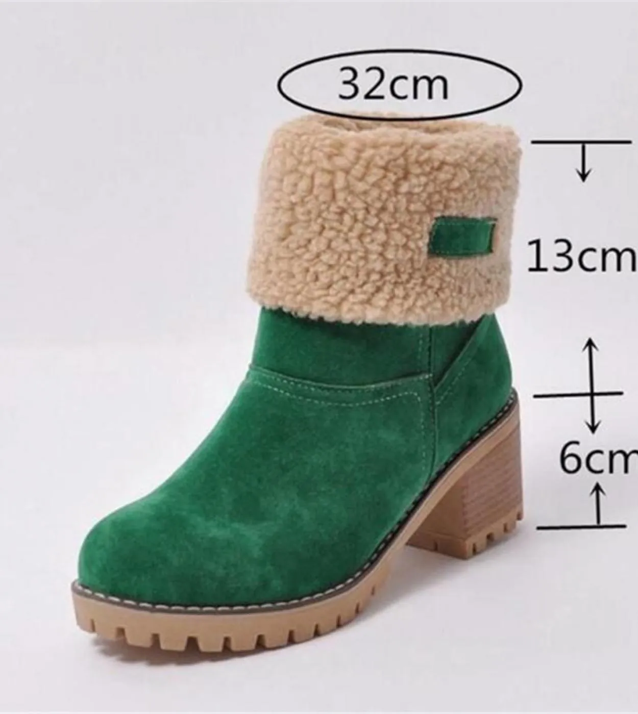 Donne Inverno Neve Stivali Caldi 5 cm Tacchi Alti Pelliccia di Pecora Stivali di Feltro Tacchi Bassi In Pile Neve Stivaletti All