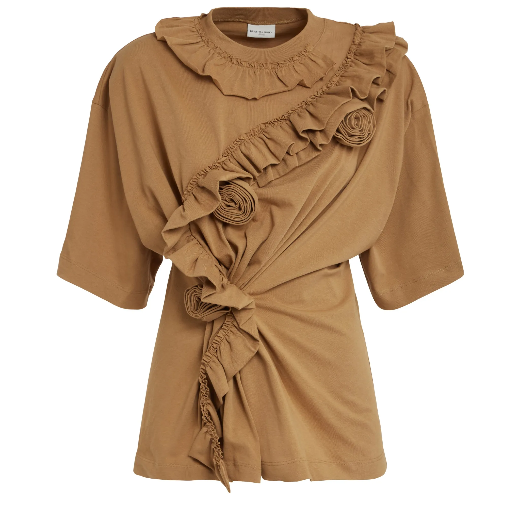 DRIES VAN NOTEN  Maglia in cotone marrone