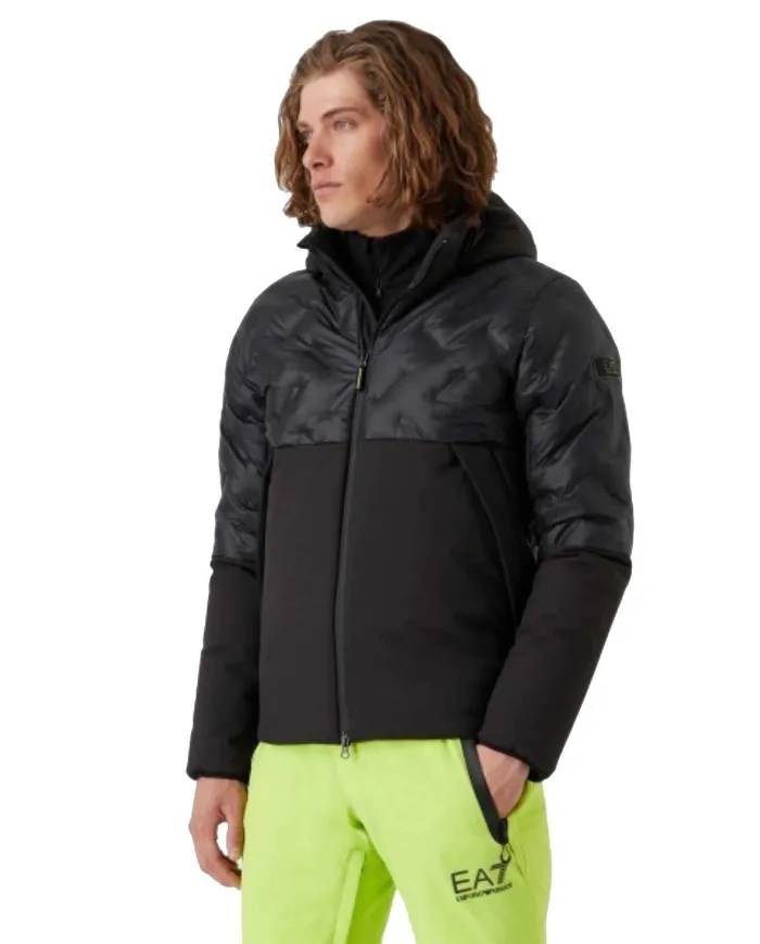 EA7 Armani Piumino Uomo 6LPB03 PN8MZ A-EE Cappuccio Eco Piuma 1200 BLACK
