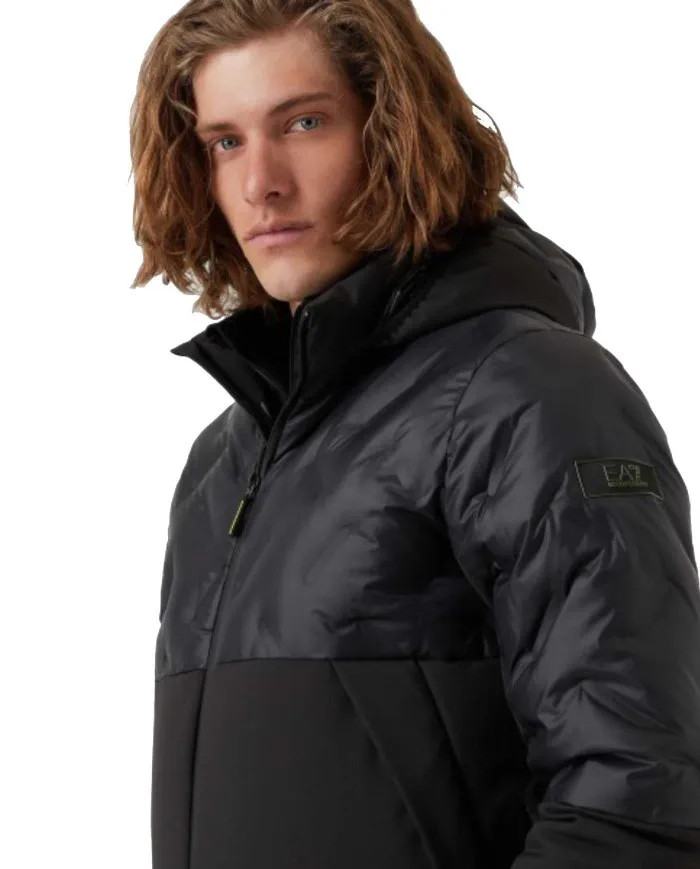 EA7 Armani Piumino Uomo 6LPB03 PN8MZ A-EE Cappuccio Eco Piuma 1200 BLACK