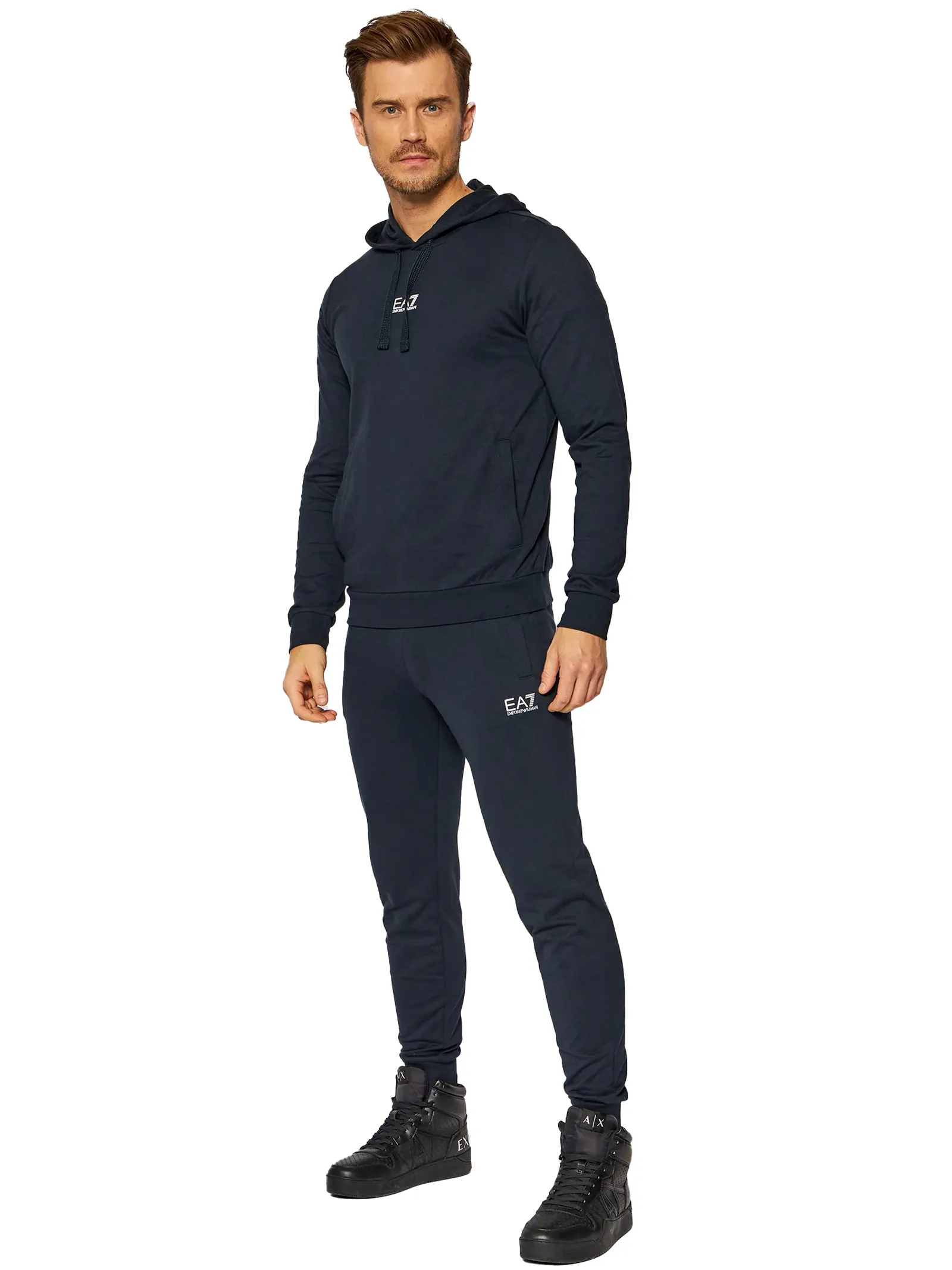 EMPORIO ARMANI Tuta con cappuccio in cotone