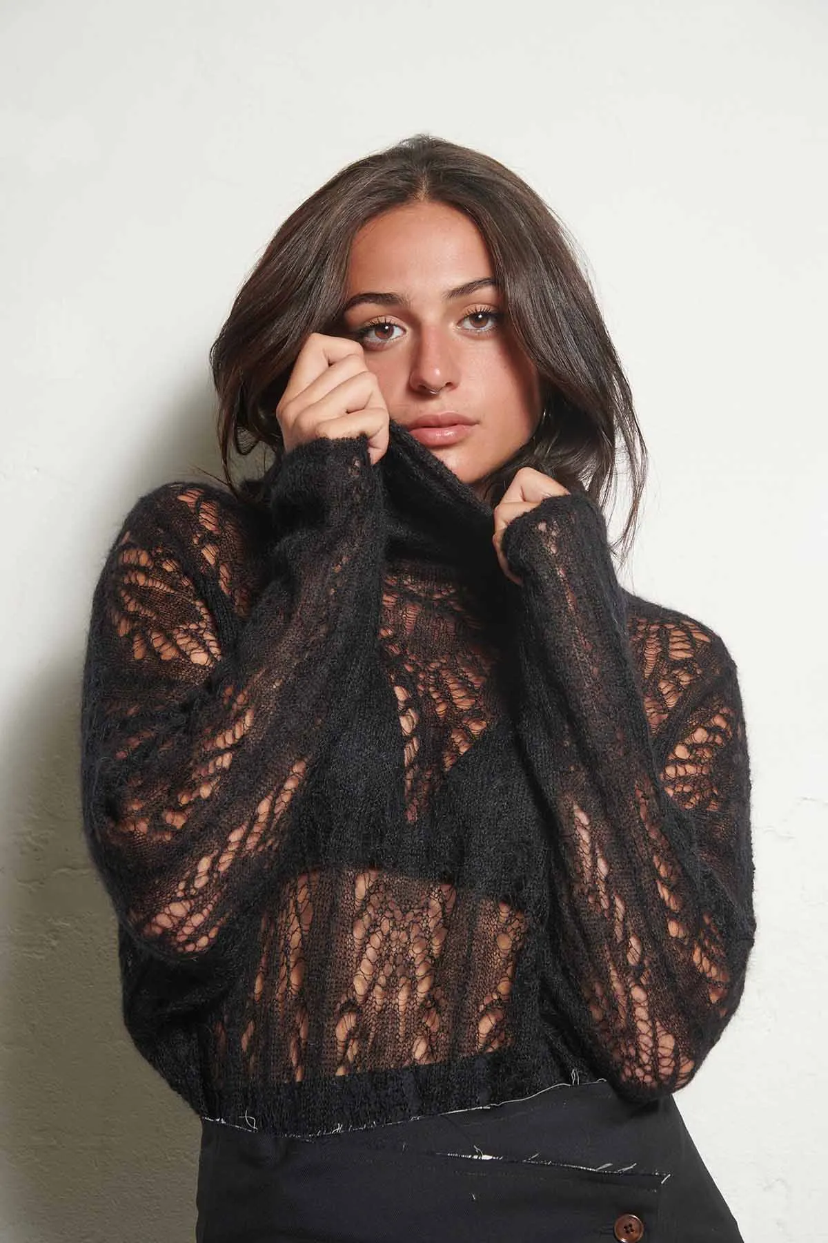 ERIKA CAVALLINI Maglia in Mohair traforata AMIRA