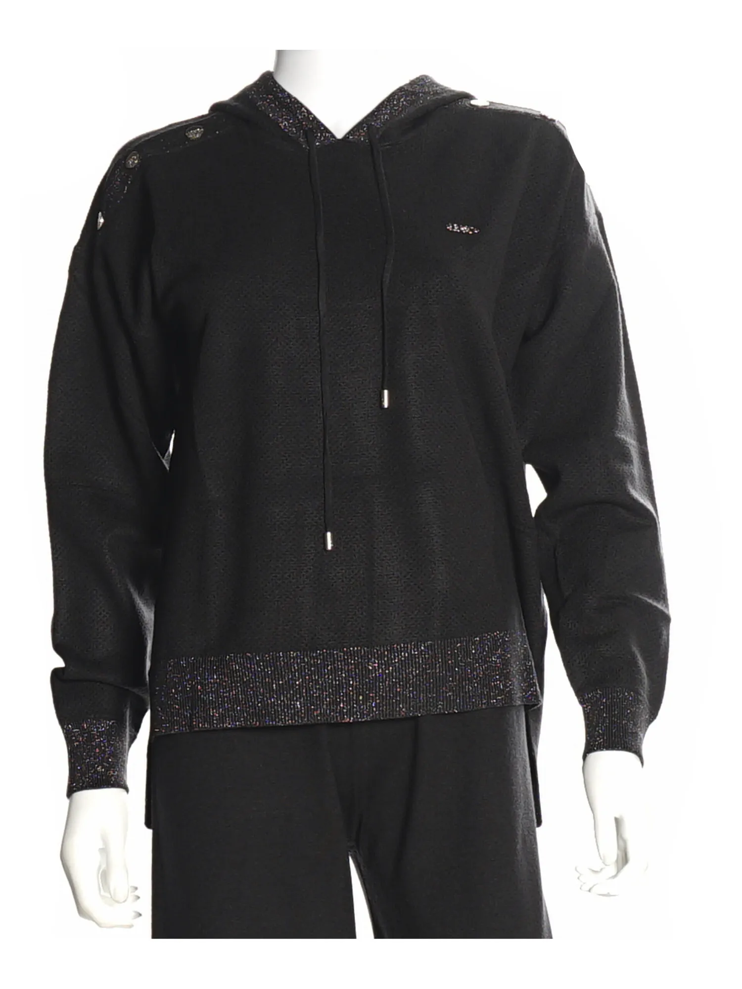 Felpa chiusa in maglia Liu Jo da donna nera